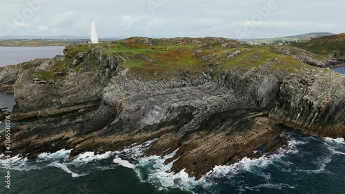 Baltimore beacon and cliffs in Ireland photo