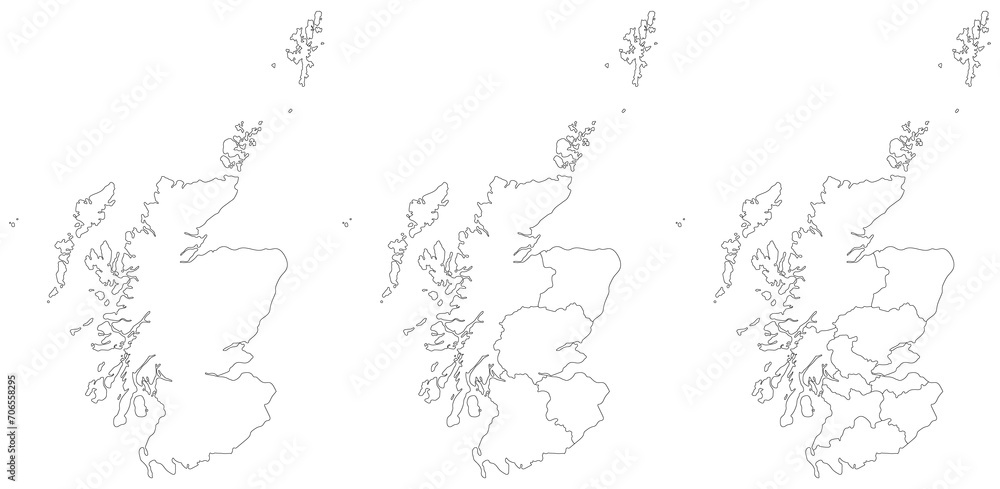 Scotland map. Map of Scotland in set