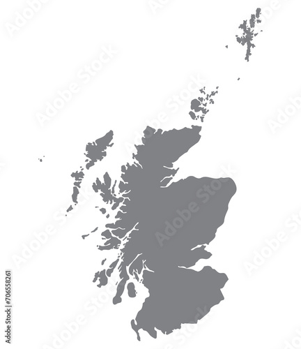 Scotland map. Map of Scotland in grey color