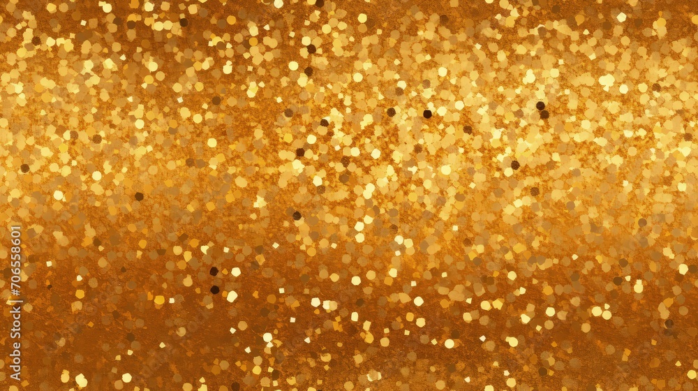 Gold glittering sequins wall, celebration card design element