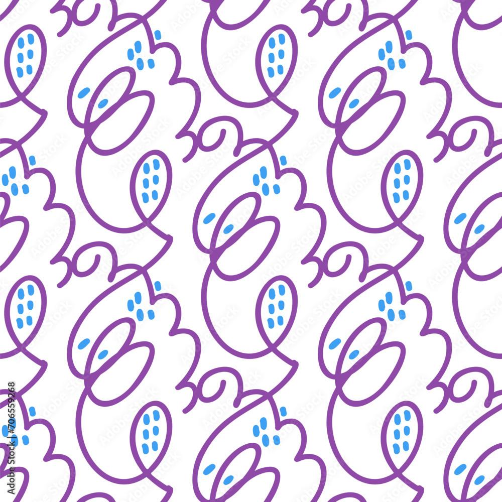 Monochrome Seamless pattern with a simple abstract drawing.