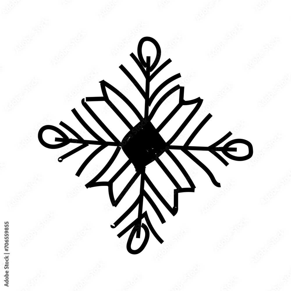 Cute snowflake isolated on white background. Flat snow icon Cute snowflake isolated on white background. Flat snow icon