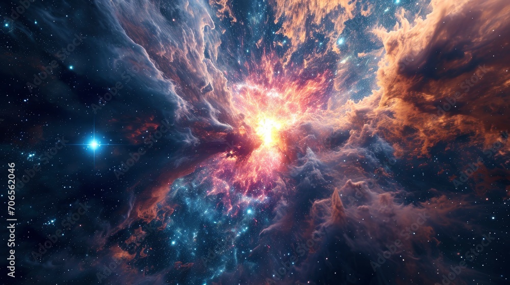 Giant star explosion ultrarealistic background