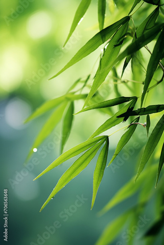 Green bamboo and leaves. background bamboo  growing.nature.