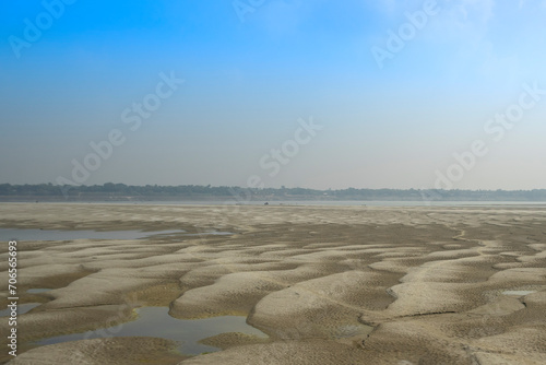 Sandbanks on the banks of the Padma River (Ganges), Bangladesh.