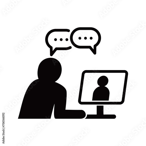 teleconference icon design. online communication sign and symbol.