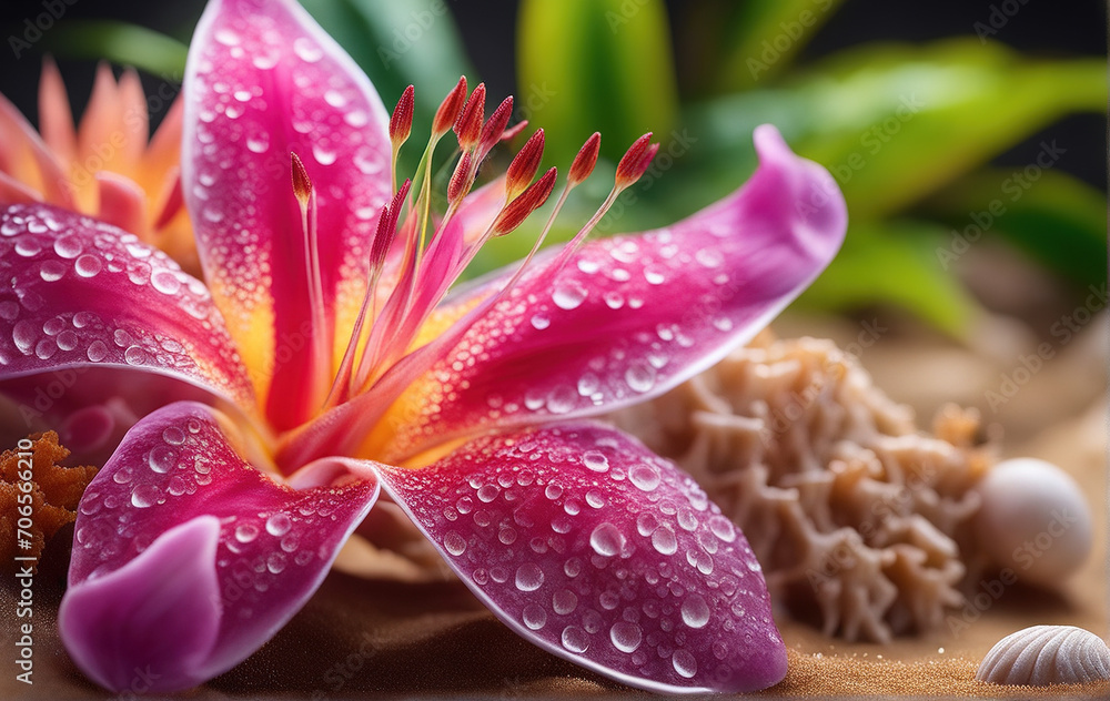 Fototapeta premium Tropical beach treasures macro photography close up