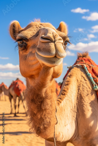 beautiful camels close up in the desert. © Артур Комис