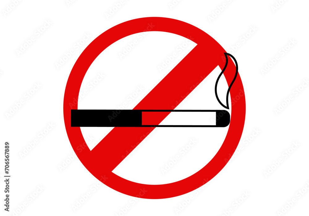 Icono de prohibido fumar en fondo blanco. Icono de prohibido fumar en fondo blanco.