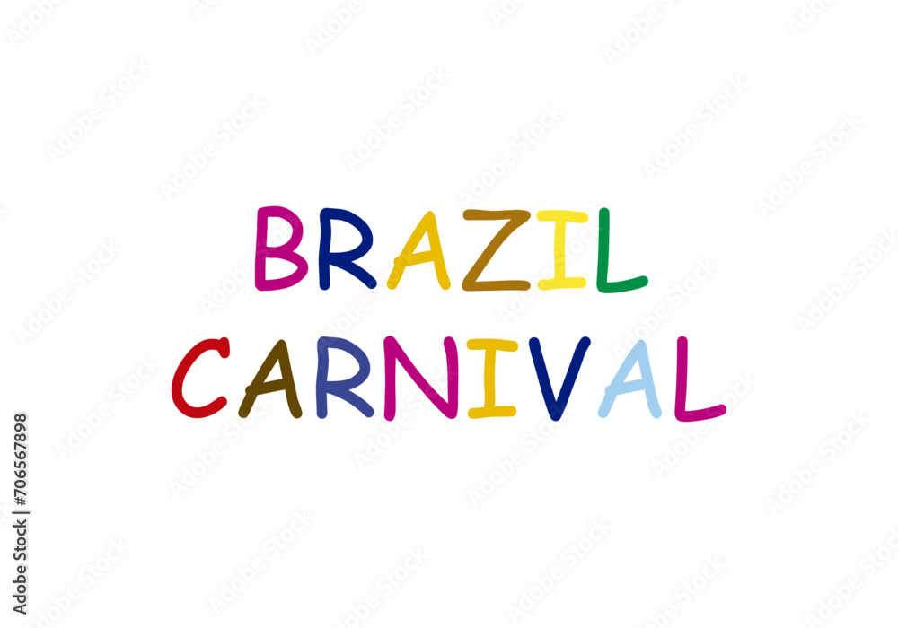 Texto de carnaval brasileño en fondo blanco. Texto de carnaval brasileño en fondo blanco.