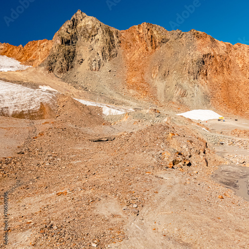 Alpine summer view at Wildspitzbahn cable car, Pitztal Glacier, Imst, Tyrol, Austria photo