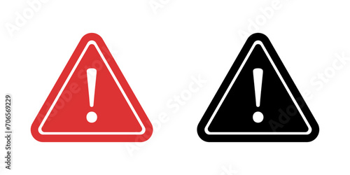 hazard warning black and red triangle sign  vector design photo