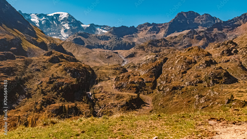 Alpine summer view at the famous Kaunertal Glacier Road, Kaunertal valley, Landeck, Tyrol, Austria