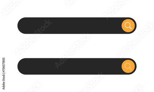 Black and yellow search bar vector design