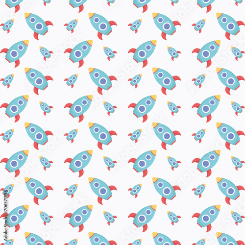 Rocket kid toy repeating pattern colorful vector illustration background