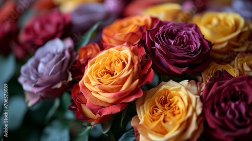 Vivid Bouquet of Roses in a Spectrum of Colors
