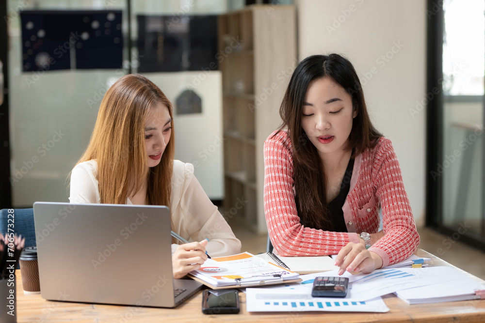 Two business worker consult and plan together. Brainstorm, share, and discuss business project ideas. Two business worker consult and plan together. Brainstorm, share, and discuss business project ideas.