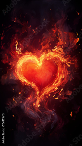  abstract valentine fire background