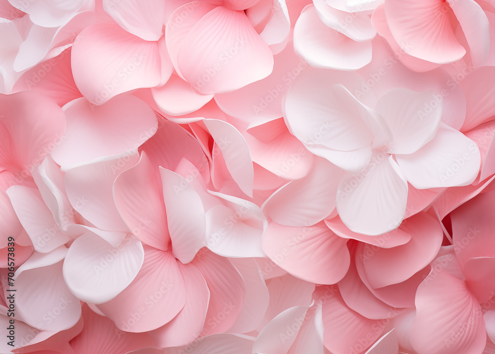 Pink and white rose petals on white background
Pink and white rose petals on white background
