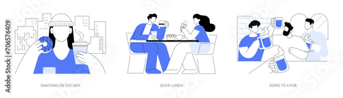 Urban meal isolated cartoon vector illustrations se
