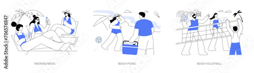 Urban beach isolated cartoon vector illustrations se