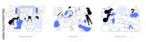 Urban summer weekend isolated cartoon vector illustrations se