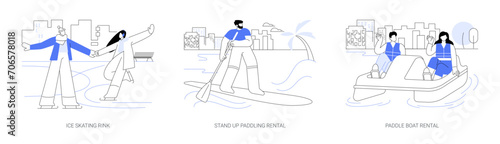 Active sport in city park isolated cartoon vector illustrations se