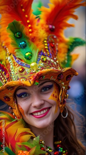 Carnival professional photo, sharp focus, festive background, greeting card
