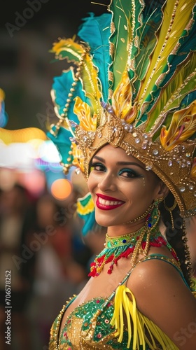 Charming sensual attractive woman carnival participant in Rio