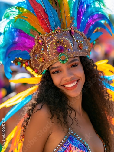Charming sensual attractive woman carnival participant in Rio