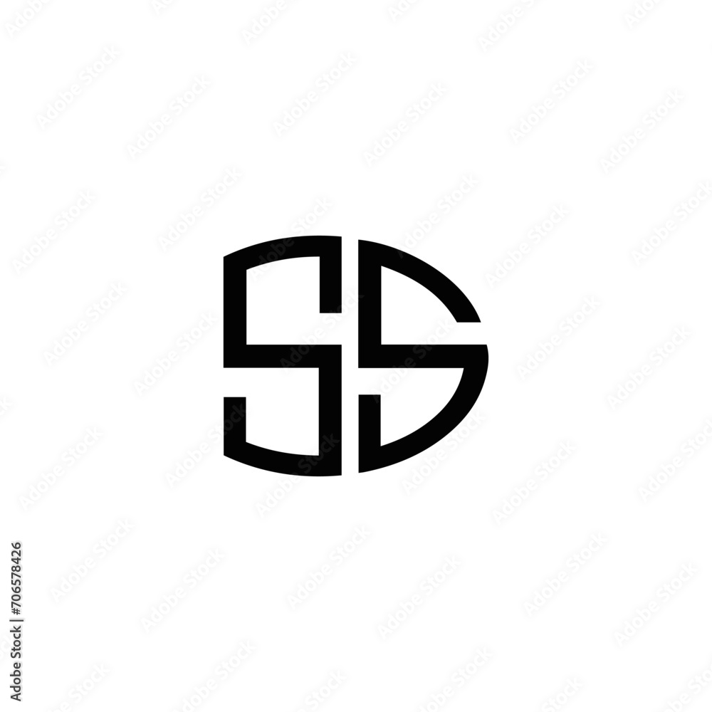 Fototapeta premium SS logo. S S design. White SS letter. SS, S S letter logo design. Initial letter SS letter logo set, linked circle uppercase monogram logo. S S letter logo vector design. 