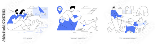 Pet in the city isolated cartoon vector illustrations se