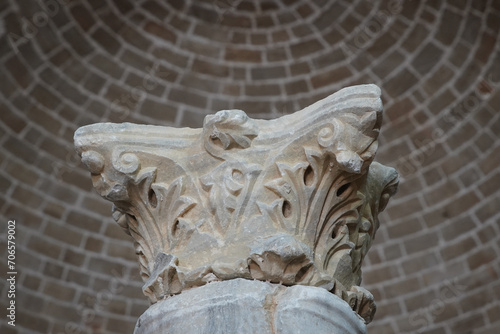 Column in Saint Nicholas Church in Demre, Antalya, Turkiye