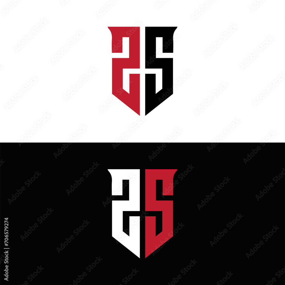 Obraz premium ZS logo. Z S design. White ZS letter. ZS, Z S letter logo design. Initial letter ZS letter logo set, linked circle uppercase monogram logo. Z S letter logo vector design. 