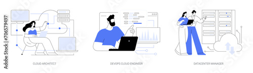 Cloud engineering isolated cartoon vector illustrations se