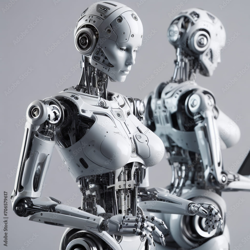 Fototapeta premium female robot AI