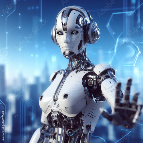 female futuristic robot