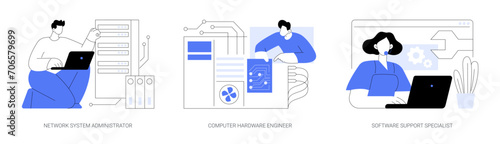 Network maintenance and administration isolated cartoon vector illustrations se