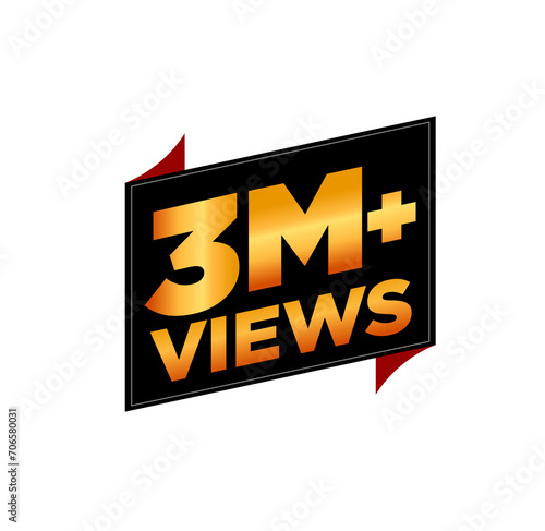 3M plus views icon photo