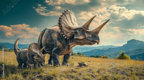a triceratops with baby © Tom