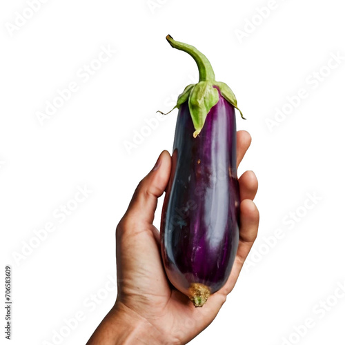 Eggplant png isolated on transparent background Ai generative photo