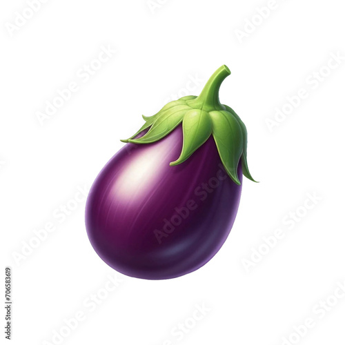 Eggplant png isolated on transparent background Ai generative photo