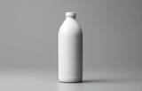 Minimalistic Presentation of a White Blank Bottle