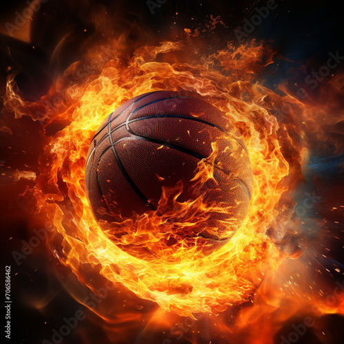 Basketball in flames wallpaper