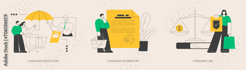 Buyers rights regulation abstract concept vector illustrations.
