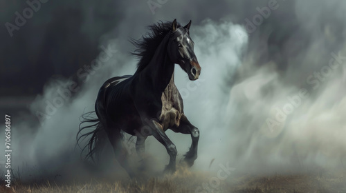 Foto Beautiful horse galloping, running stallion poster idea