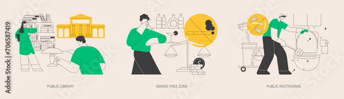 Public service abstract concept vector illustrations.