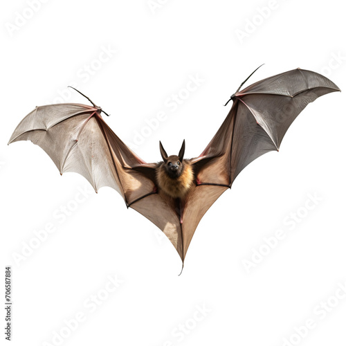 Bat Flying with Wings Spread, PNG Isolated on Transparent Background