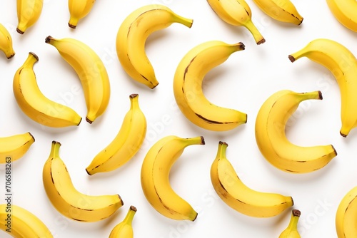 Ripe bananas on white background