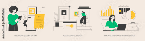 Digital tracking systems abstract concept vector illustrations.